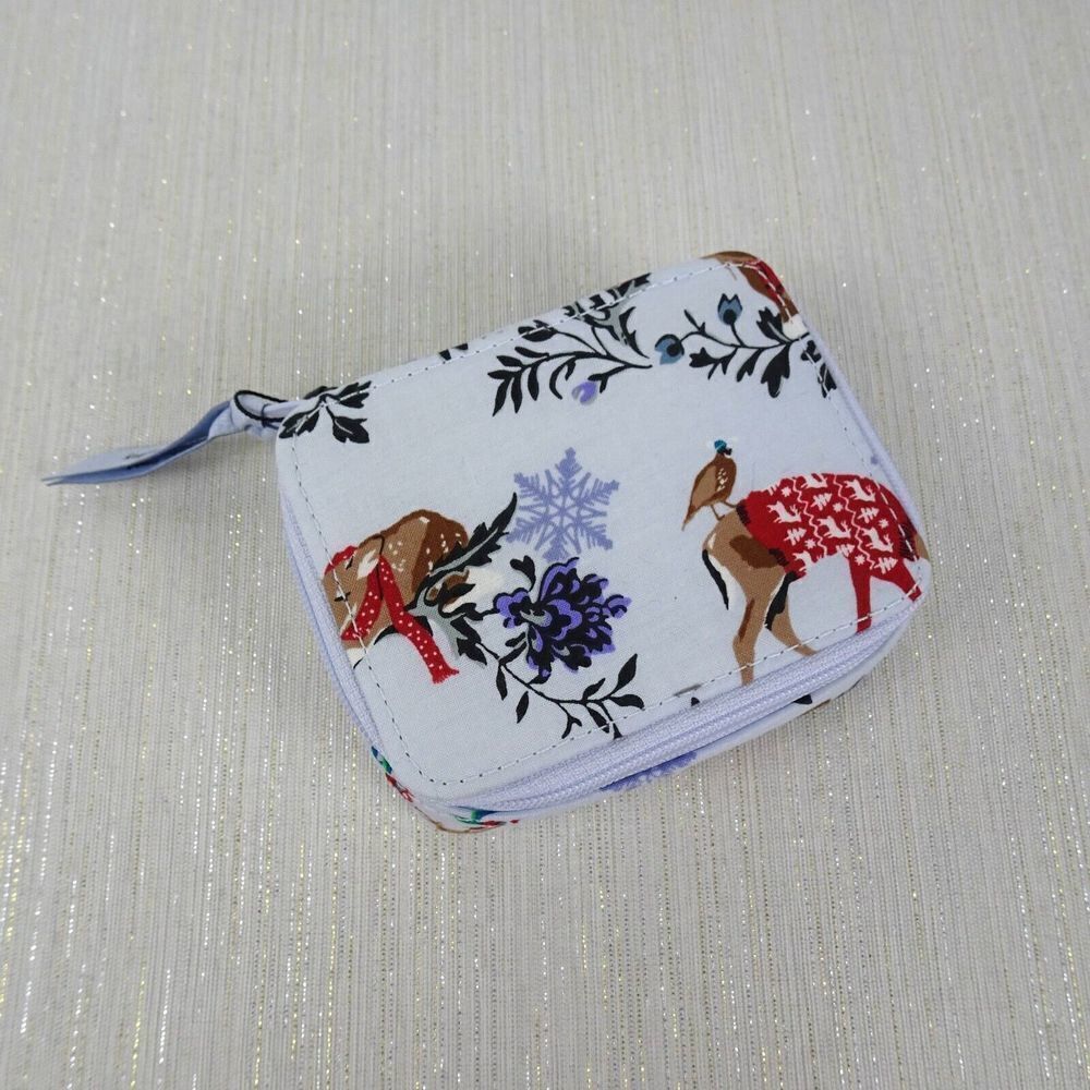 Vera Bradley Travel Pill Box Case Container Organizer Merry Mischief Snow Day
